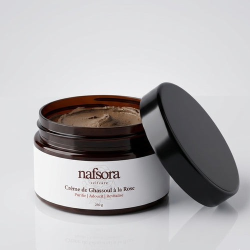 Crème de Ghassoul à la Rose - 250g nasfora