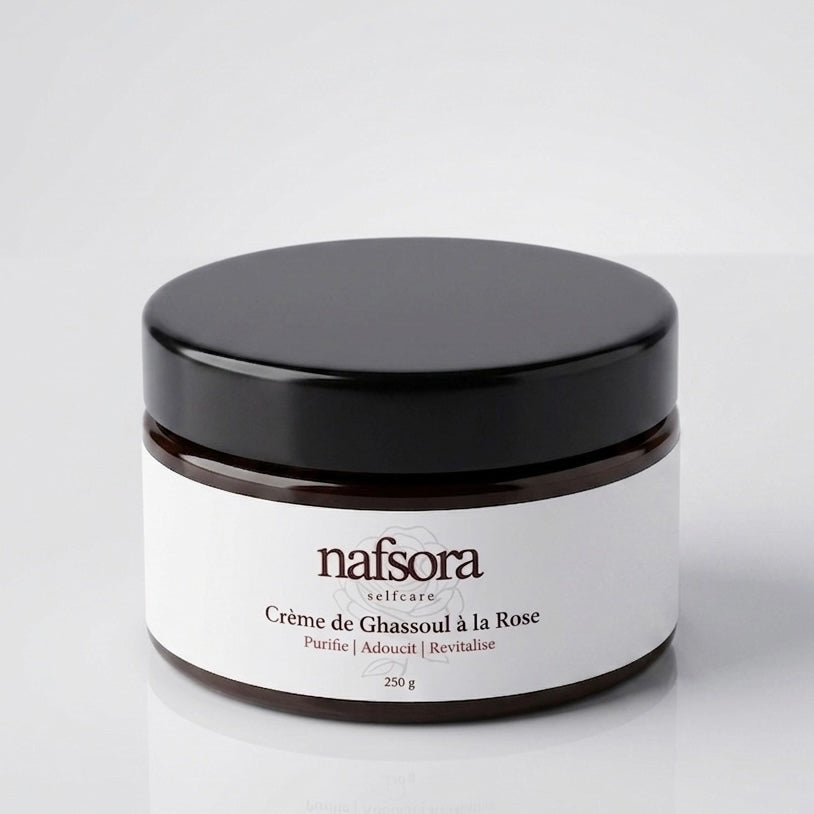 Crème de Ghassoul à la Rose - 250g nasfora